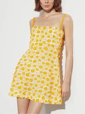 Three Graces London Clementine Appliquéd Cotton-blend Mini Dress 6